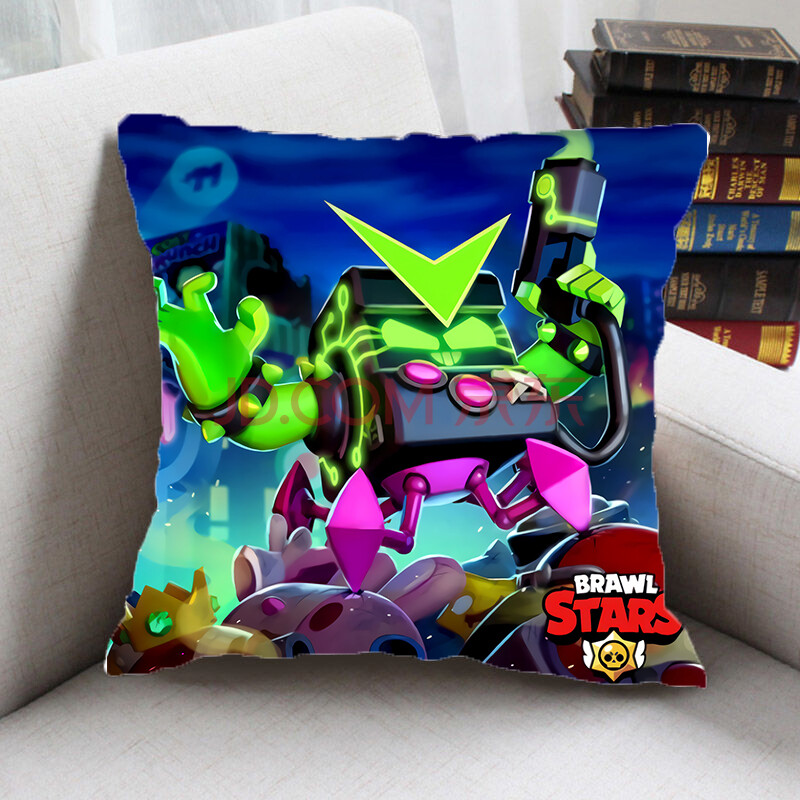 荒野乱斗斯派克手游戏儿童同款周边抱枕头靠垫玩偶礼物双面diy睡觉