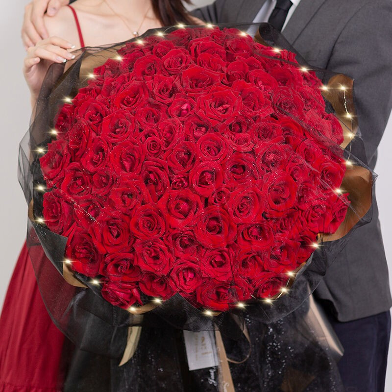 花递 鲜花速递99朵红玫瑰生日礼物表白求婚送女生老婆全国花店同城
