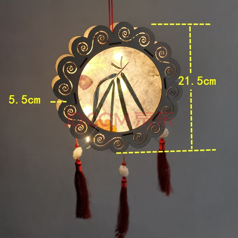 新年手工自制传统宫灯手提古风花灯圣诞装饰 花边圆形