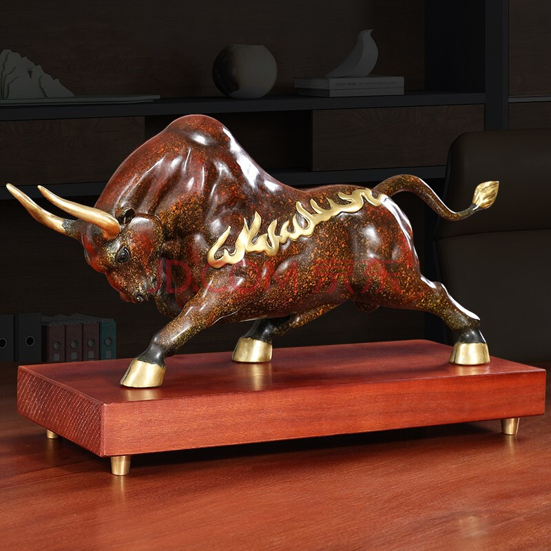 汉京 纯铜生肖牛摆件 旺市招财牛公司企业乔迁开业商