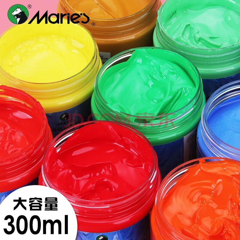 马利丙烯画颜料 单个300ml大瓶防水不易掉色玛丽墙绘瓶装染料画画手工