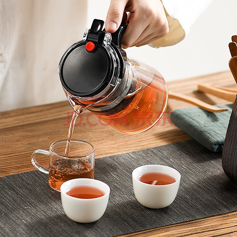 玻璃泡茶壶飘逸杯按压式茶具耐热玻璃大容量过滤茶水壶杯子 500ml单壶