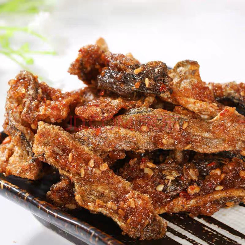 即食香辣鱼皮麻辣鱼皮香酥鱼皮干办公司零食网红小吃50g-500g 50g尝鲜