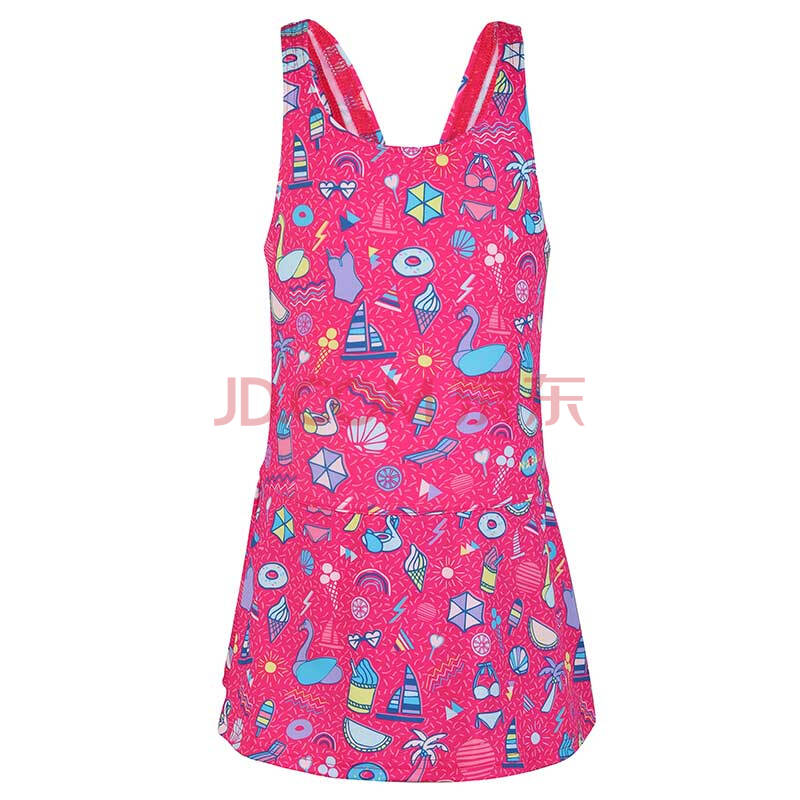 迪卡侬儿童泳衣女童连体公主裙式可爱游泳衣女孩中大童泳装nab e 夏日