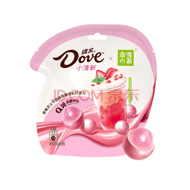 德芙草莓芝士牛奶味软糖夹心巧克力 30g