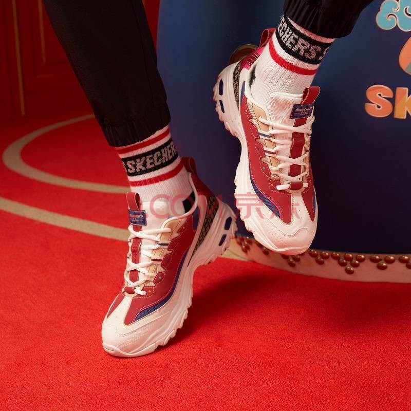 skechers斯凯奇官方 2021春季新年系列男鞋厚底老爹鞋绑带时尚休闲鞋
