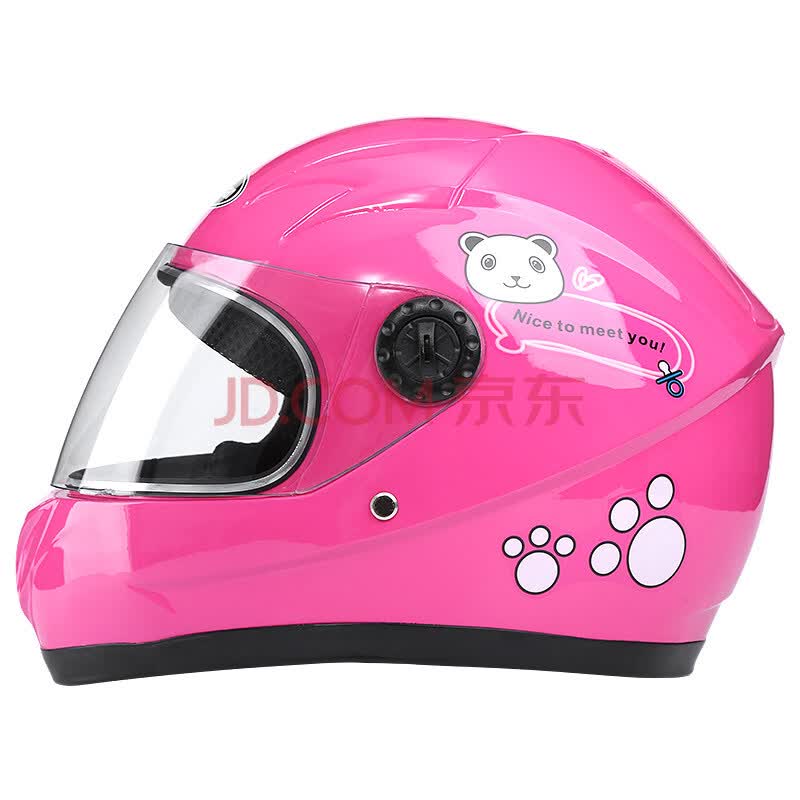 nuoman诺曼电瓶电动车头盔安全帽男女小孩全覆式保暖儿童头盔 粉红色