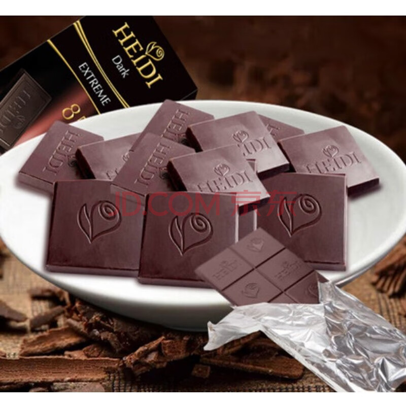 罗马尼亚进口heidi赫蒂特浓黑巧克力80g6盒857585黑巧80g5盒