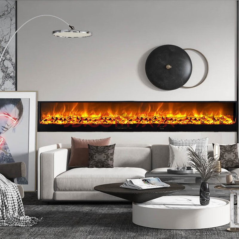 灵烦 定制壁炉装饰柜嵌入式壁炉芯美式电子壁炉仿真火焰壁炉取暖器