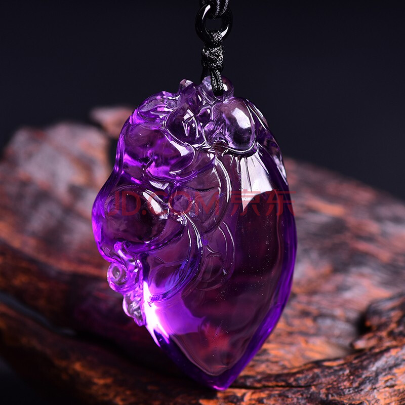 映运珠宝开光天然紫水晶貔貅钱袋吊坠男士女项链招财貔恘皮丘挂坠转运