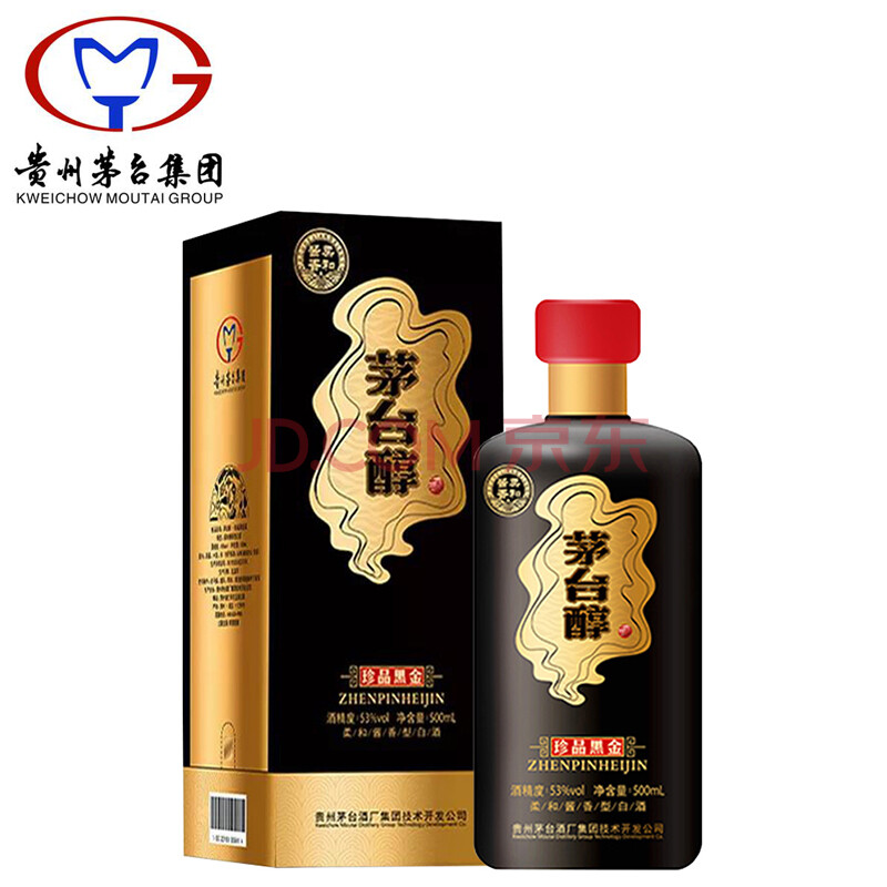 茅台集团 茅台醇 白酒 珍品黑金 53度酱香型白酒 500ml单瓶装 贵州