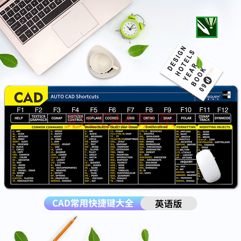 ps cdr ar加厚鎖邊桌墊鍵盤墊 【英文版】cad常用快捷鍵大全 400x900