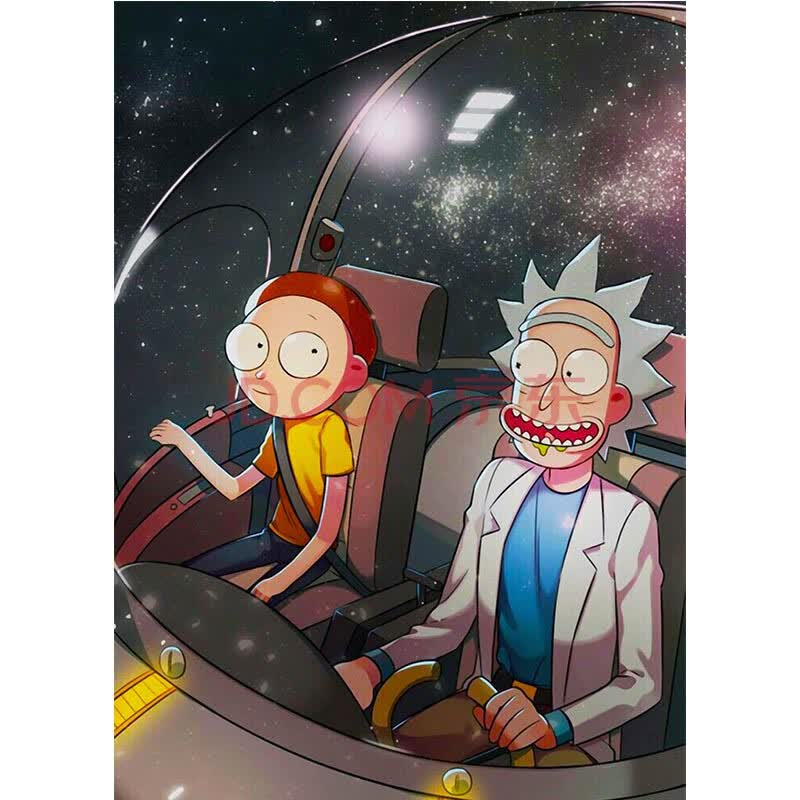 狼天影 瑞克和莫蒂海报rickandmorty科幻动画墙纸学生宿舍自粘墙贴纸