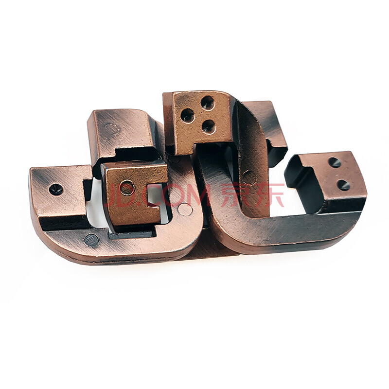 魔puzzle金锁玩具四方锁高难度解锁扣解密笼中取物鲁班锁全套 三角链