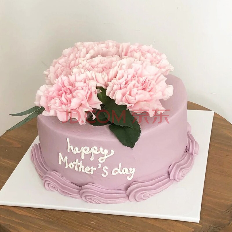 臻鸣生日蛋糕母亲节送妈妈婆婆创意手工新鲜现做网红手绘ins康乃馨