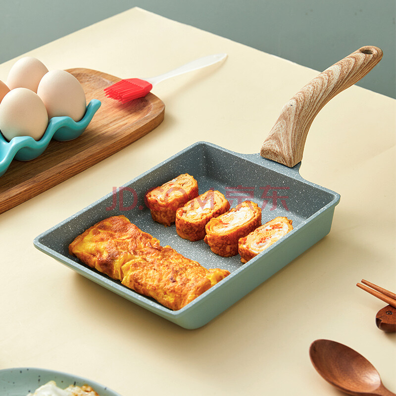 inmindhouse日式玉子烧锅不粘锅方形平底煎锅家用厚底煎蛋锅麦饭石