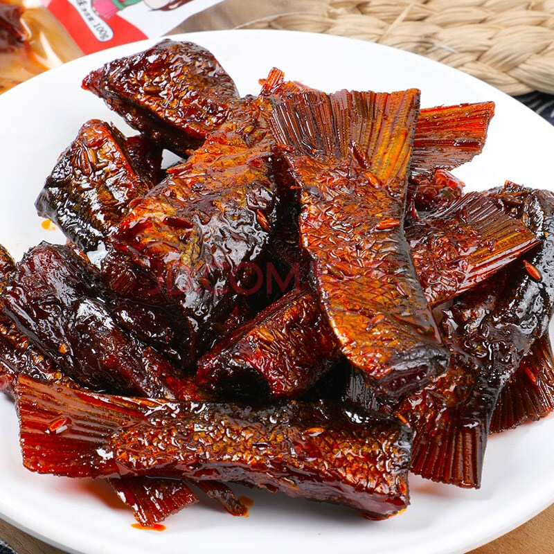 五味格香辣鱼尾100g 湖南特产即食鱼干小吃超辣鱼尾巴小零食休闲 香辣