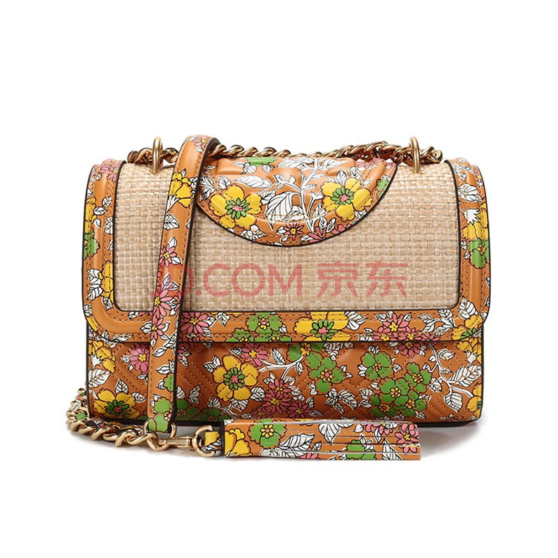 托里·伯奇 tory burch 奢侈品 tb女包 fleming系列皮革/稻草手提單肩