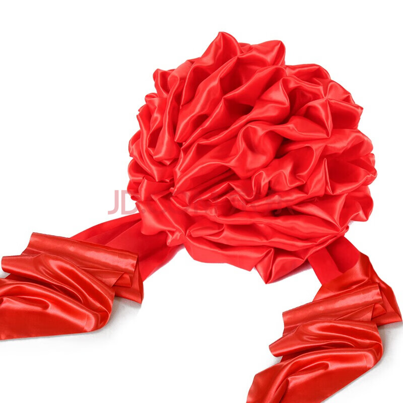 豪利特30cm大红花球汽车新车交车大红花红绸布结婚红绣球剪彩花球开业