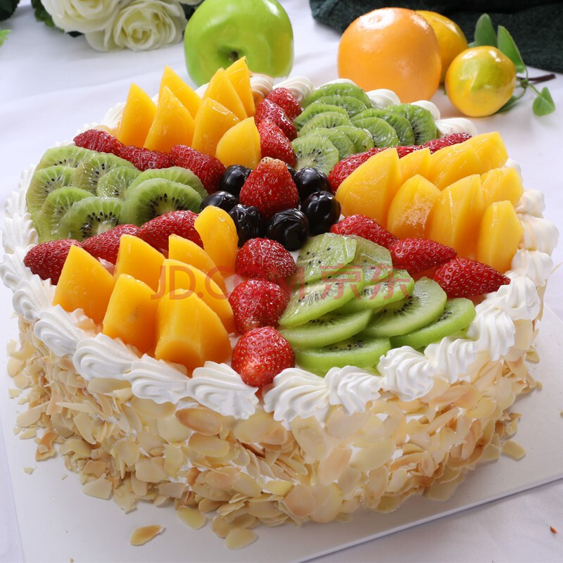 蜜芒七彩乐园生日蛋糕8寸