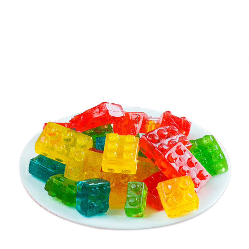 新品儿童4d积木糖动物糖水果糖软糖qq糖小时候儿童零食5包 1000克大