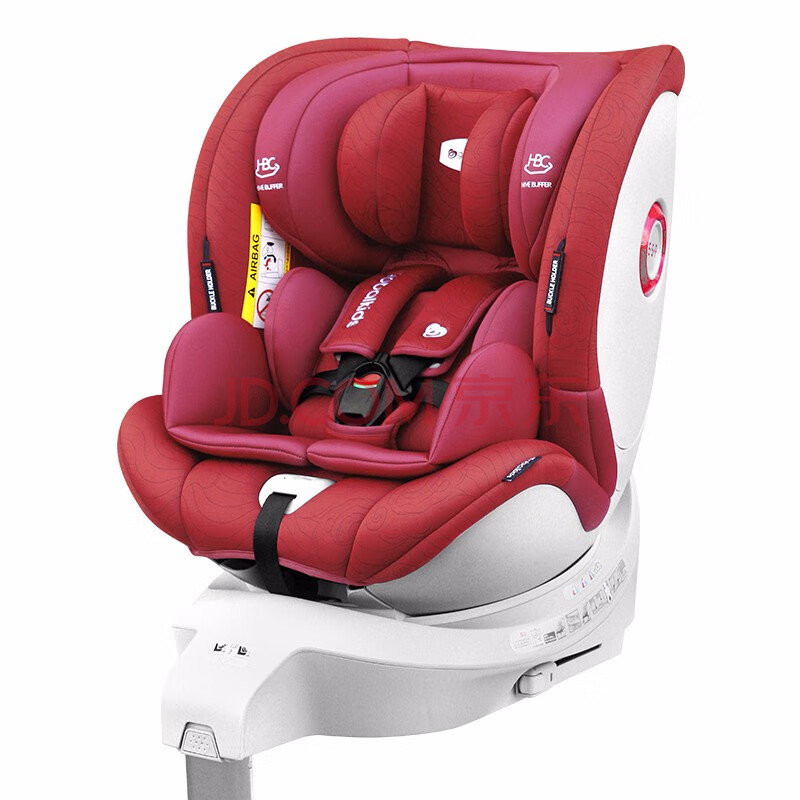 kids)查理大帝 0-4-7岁isofix接口 360度旋转婴儿安全座椅-宫红【行情