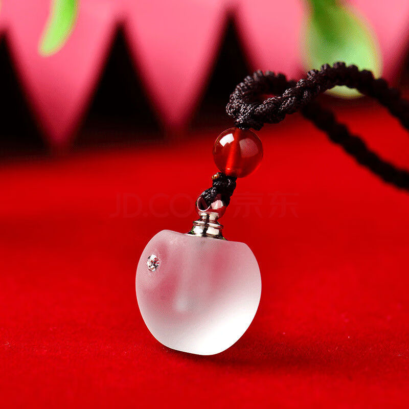 朱砂吊坠空瓶磨砂空心水晶瓶可打开放朱砂吊坠转运项链男女宝宝随身