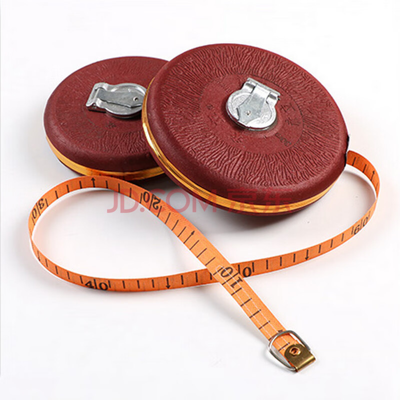 测量卷尺圆盘尺麻布尺手摇式布卷尺加厚帆布尺皮尺米米米 蓝得100米