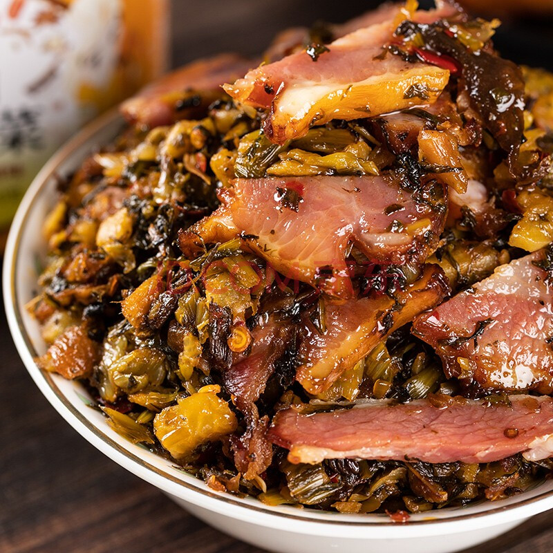 文武 腊肉外婆菜炒腊肉榨菜咸菜大全农家自制湖南特产香辣开胃下饭菜