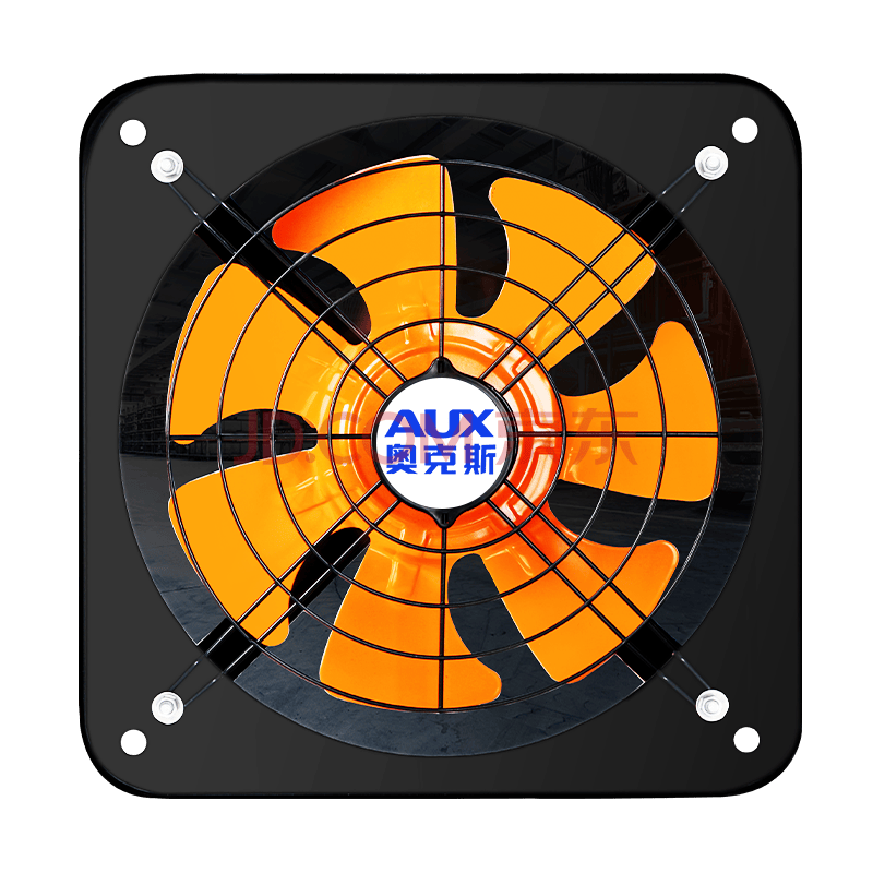 奥克斯(aux)排气扇油烟排风家用厨房卫生间换气扇壁挂式方形金属铁