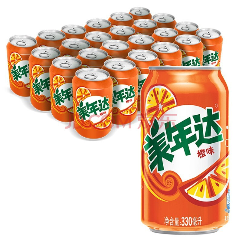 百事可乐汽水碳酸饮料整箱330ml*24厅 百事出品 美年达橙味 330ml*6罐