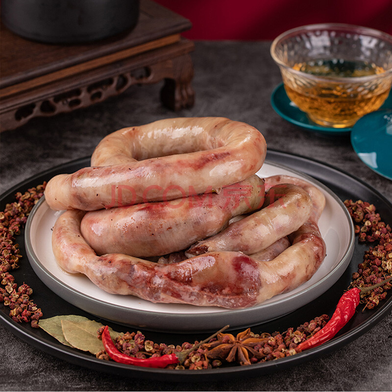 羊肉肠血肠内蒙古手工灌肠盘肠生熟食蒙古草原恩克恩科肠包肉香肠