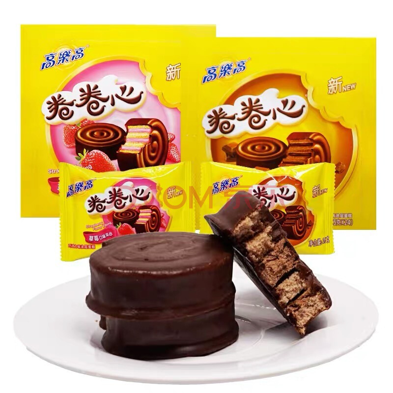 高乐高 卷卷心涂层蛋糕 草莓味600g