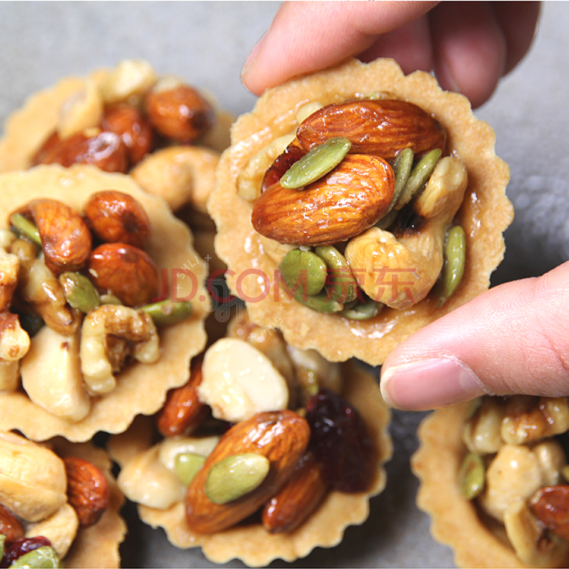 综合坚果塔礼盒装零食下午茶特产杏仁夏威夷果手工饼干 坚果塔一盒(3