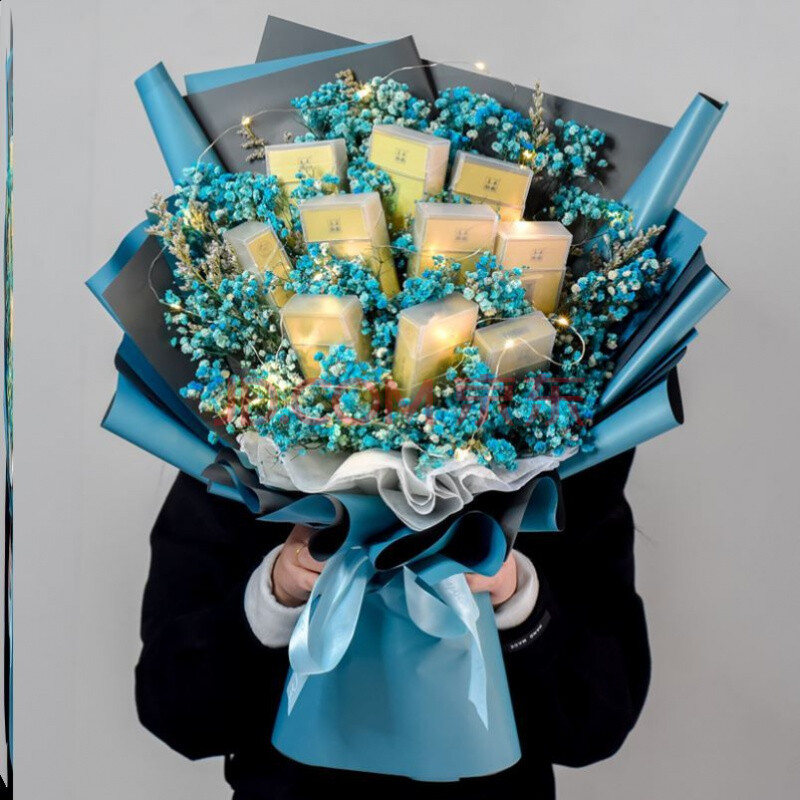 烟花束 男生生日礼物花加烟南京炫赫门花束礼盒烟花成品发货向日葵