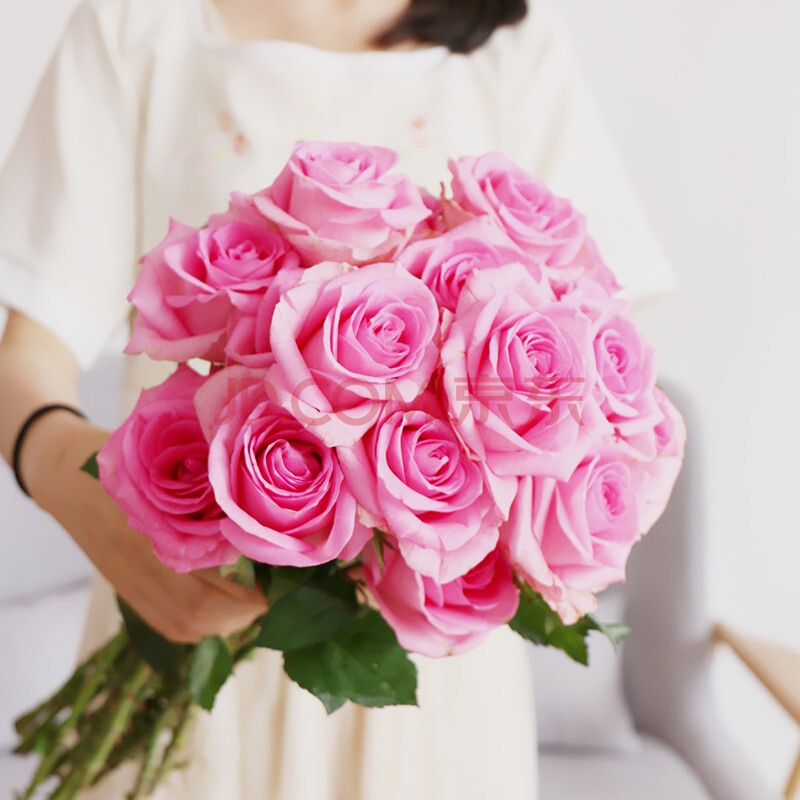 thumbway 玫瑰苏醒18-20枝 居家插花办公室装饰水养鲜切花生日礼物