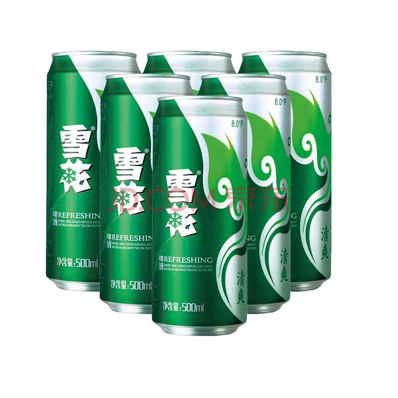 雪花啤酒(snowbeer) 清爽 8度500ml*6聽【圖片 價格 品牌 報價】-京東