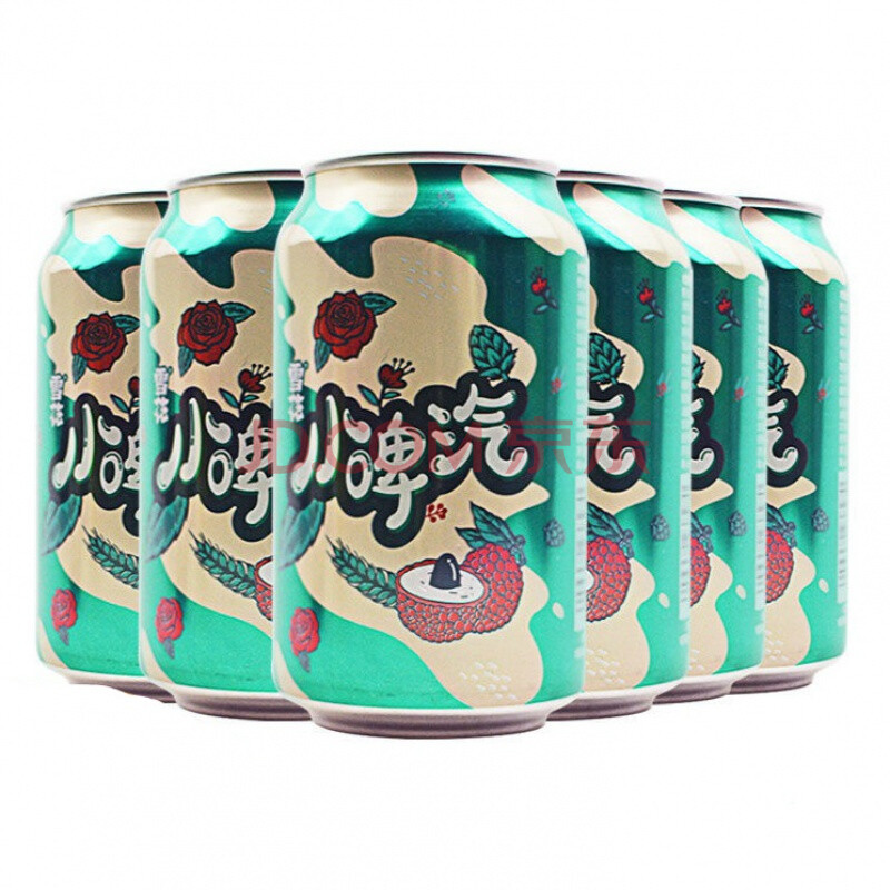 小啤汽 雪花小啤汽 玫瑰荔枝味 330ml*听 6听装 果啤社交神器