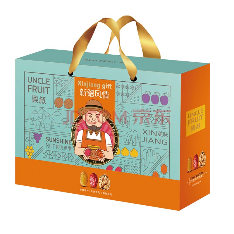 西域果园坚果 新疆特产休闲零食坚果炒货过节礼盒 新疆风情礼盒2000g