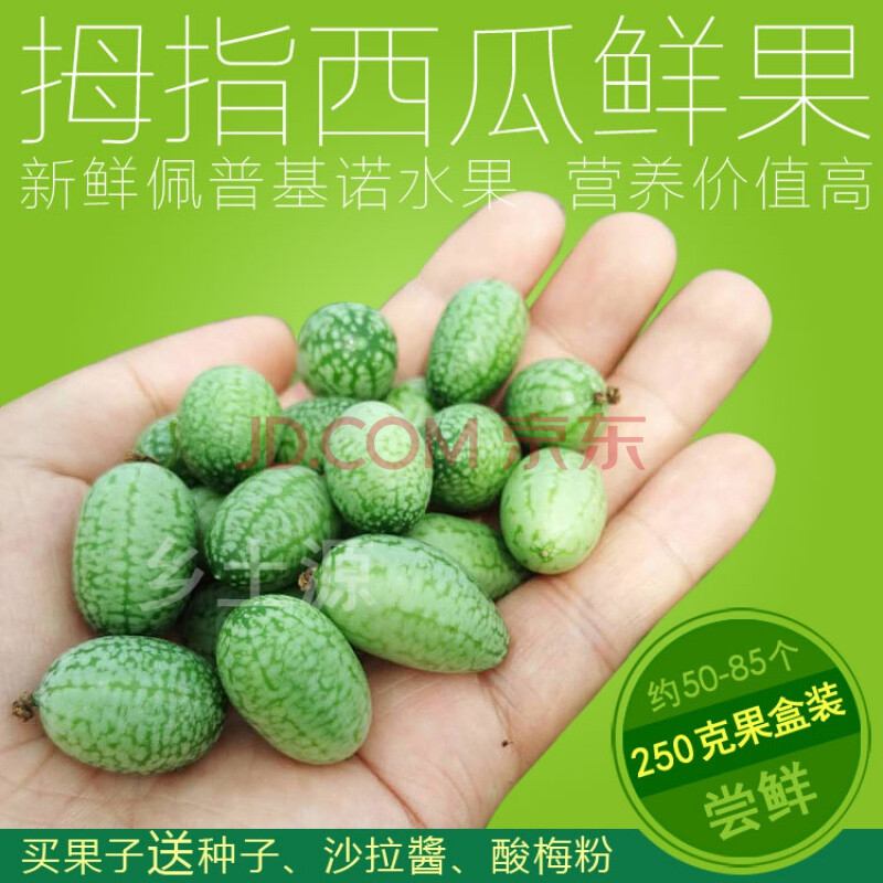 现摘拇指西瓜鲜果正宗佩普基诺新鲜水果精品绿瓤迷你小西瓜250g装
