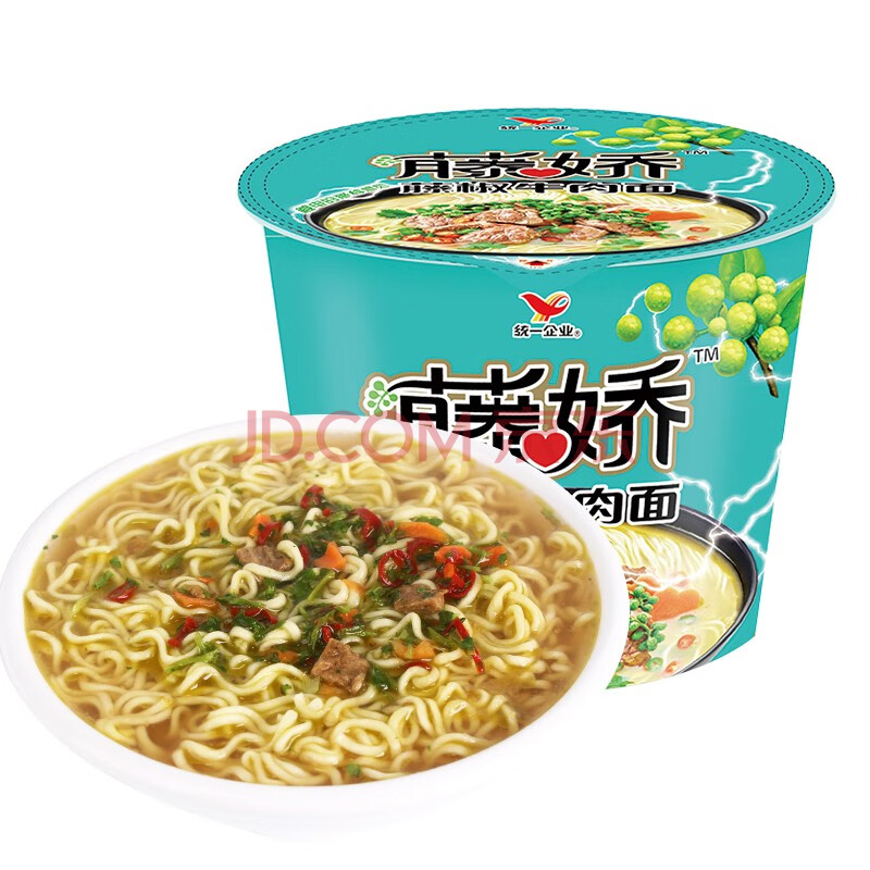 统一藤娇藤椒牛肉面105g桶装 麻辣触电方便面泡面汤面速食方便食品