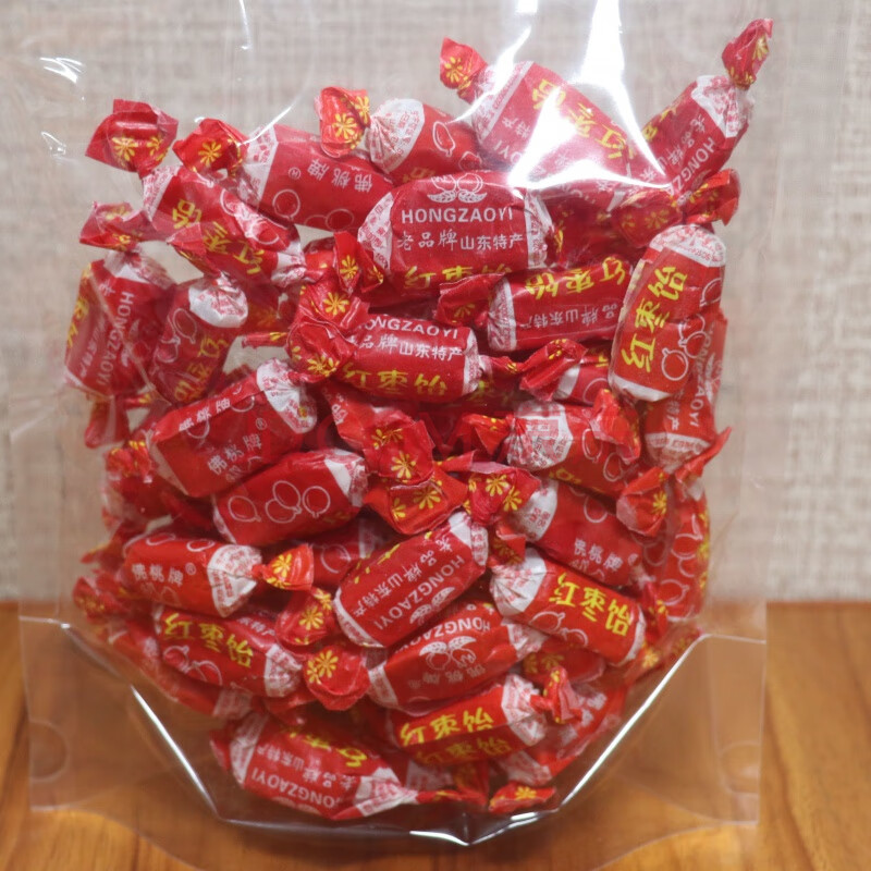山东青岛特产佛桃牌高粱饴软糖喜糖高粱饴老式怀旧水果糖 500g红枣味