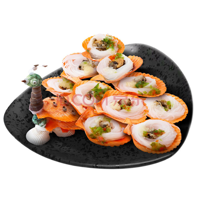 孔雀宴蒜蓉粉丝黄金扇贝肉大餐海鲜方便即食海鲜礼盒 孔雀宴扇贝10只