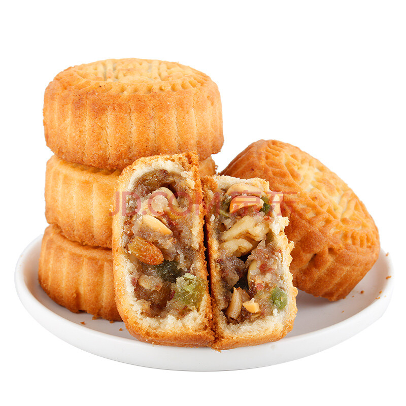 忠航蜜酥月饼五仁散装多口味黑芝麻核桃沙手工老式伍仁月饼糕点心