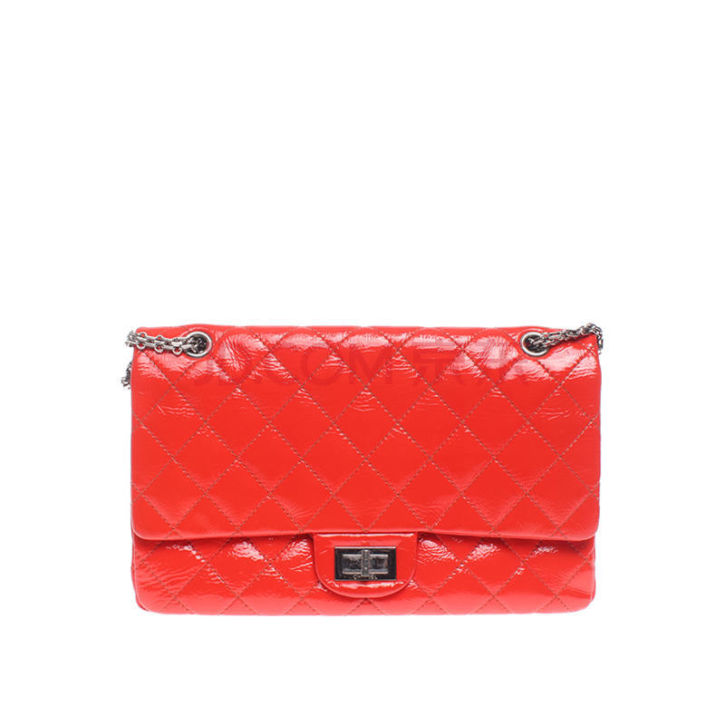 55系列橘红色漆皮女士单肩包31*9*20cm