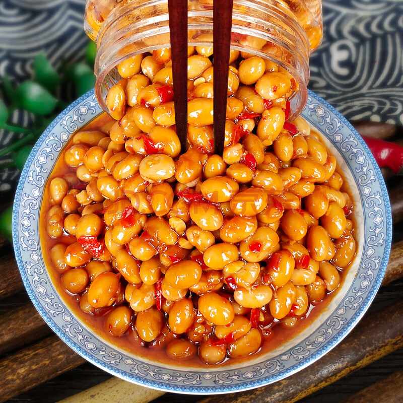 湖南特产腊八豆香辣黄豆下饭菜酱豆子正宗豆瓣黄豆酱450g*2