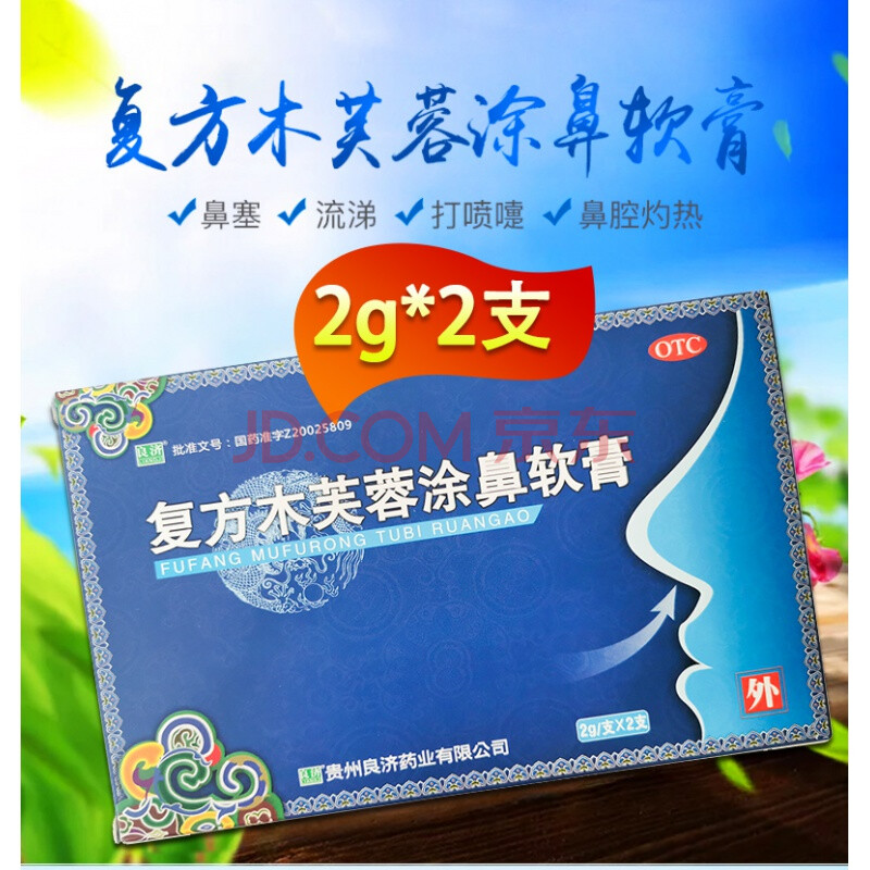 60元/支】良济复方木芙蓉涂鼻软膏2g*2支鼻腔热鼻塞流鼻涕打喷嚏中药