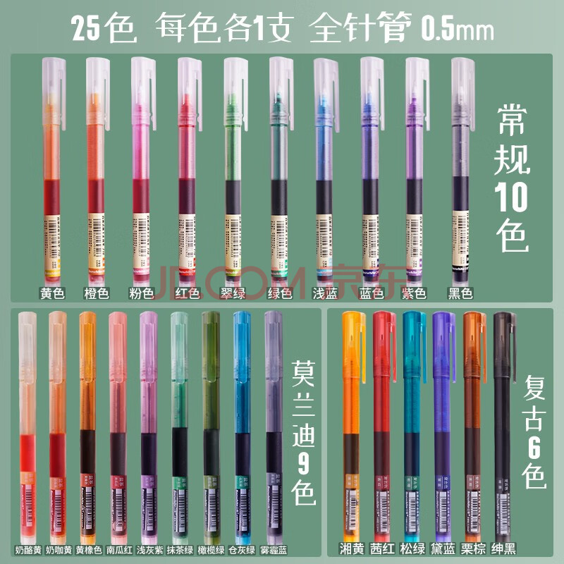 白雪彩色速干走珠笔学生套装直液式笔学生用中性笔手账套装小清新标记