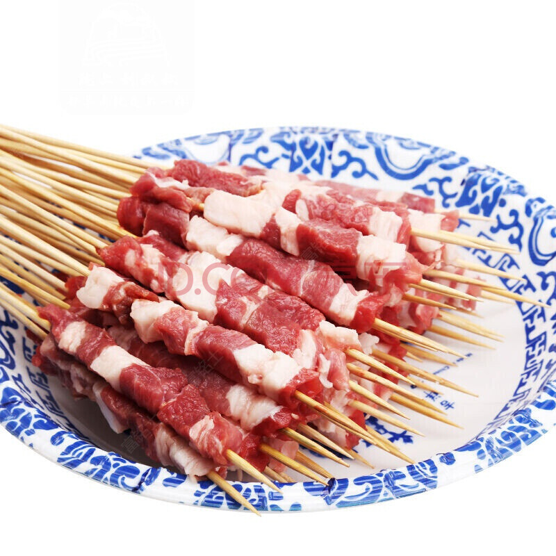 新鲜现穿羔羊羊肉串大串烧烤食材半成品 富铭士 60串