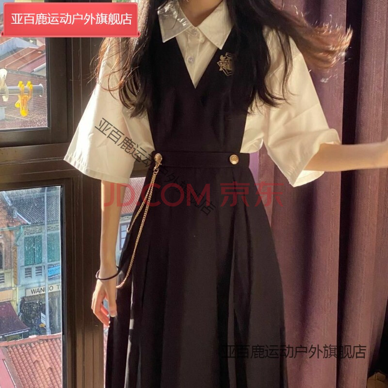 夏秋护奶裙日系jk制服大码胖妹妹学生卡奶裙学院风班服连衣裙套装